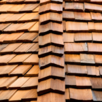 Close-up of cedar shake roof
